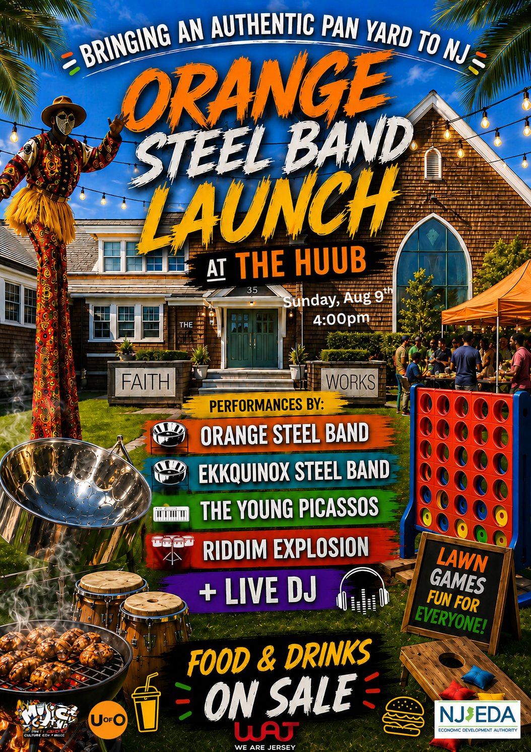 Orange Steel Band Launch at The Huub — August 9 2026